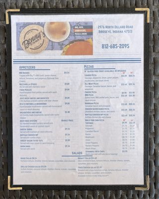 Menu photo 2 Benny's off the Water Birdseye, IN Menu photo 2 Benny's off the Water Birdseye, IN