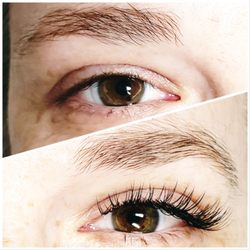 Bloom Lash Lounge - Before and after. Classic lashes full set.