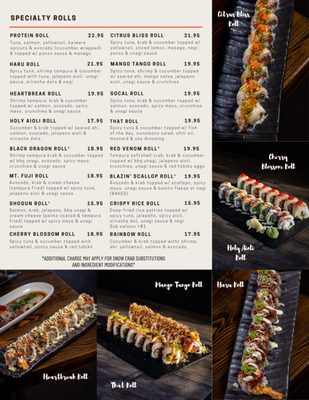 Menu photo 3 Akari Sushi La Jolla, CA