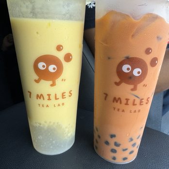 7 Miles Tea Lab - Mango Pomelo w/o the Pomelo and Thaj Tea - Bubble Tea Near Me - Chino, California