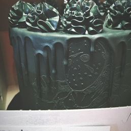 Custom Friday the 13th wedding cake. Custom Friday the 13th wedding cake.