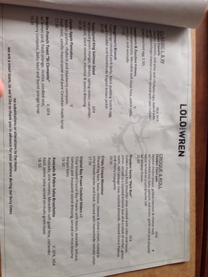 Menu photo 2 Lolo & Wren Brunswick West, VIC Menu photo 2 Lolo & Wren Brunswick West, VIC