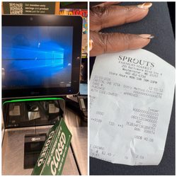 Sprouts Farmers Market - Just my luck the cash register didn't give me my itemized receipt. They wanted me to wait 10 minutes for the register to reboot:(