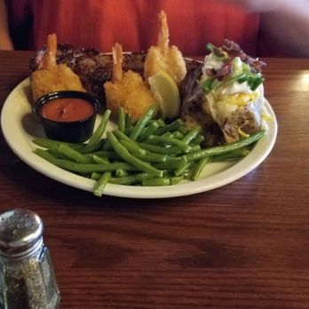 Al's Oasis - NY strip with shrimp - Salad Near Me - Oacoma, South Dakota Al's Oasis - NY strip with shrimp - Salad Near Me - Oacoma, South Dakota