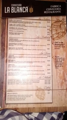 Menu photo 2 Cervecería La Blanca Guadalajara, JAL