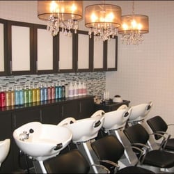 Genesis Salon Loganville - View of our back bar and shampoo bowls