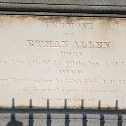 Greenmount Cemetery - Ethan Allen Monument at the Greenmount Cemetery, Burlington