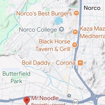 Mr Noodle - Freeway map - Noodles Near Me - Corona, California