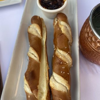 Barrique Kitchen & Wine Bar - Pretzel Baked Brie with fig jam - Tapas Bars Near Me - Babylon, New York Barrique Kitchen & Wine Bar - Pretzel Baked Brie with fig jam - Tapas Bars Near Me - Babylon, New York