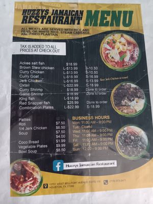 Menu photo 3 Huzzy's Jamaican Restaurant Houston, TX Menu photo 3 Huzzy's Jamaican Restaurant Houston, TX