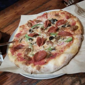 Your Pie - Salami, sausage, bell peppers, olives and marinara sauce for the base. Crispy thin crust! Good! - Italian Near Me - Suwanee, Georgia Your Pie - Salami, sausage, bell peppers, olives and marinara sauce for the base. Crispy thin crust! Good! - Italian Near Me - Suwanee, Georgia