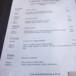 U Krale Jiriho - Ständig wechselndes Tagesmenü