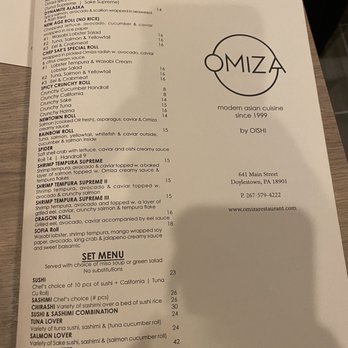 Omiza - Menu - Pan Asian Near Me - Doylestown, Pennsylvania Omiza - Menu - Pan Asian Near Me - Doylestown, Pennsylvania