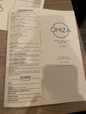 Menu photo 4 Omiza Doylestown, PA
