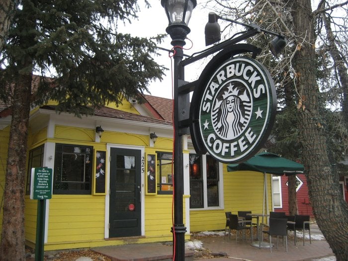 Photo of Starbucks - Breckenridge, CO, United States. The front door!