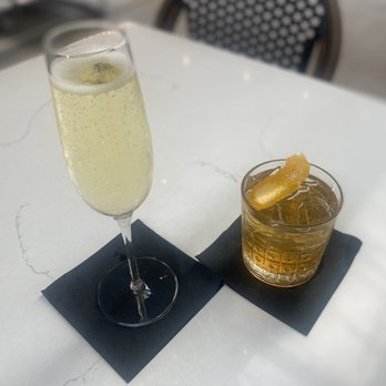 The Edison Kitchen & Cocktails - Brute sparkling wine and the Edison old fashioned - New American Near Me - Milwaukee, Wisconsin