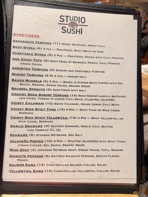Menu photo 2 Studio Sushi Studio City, CA
