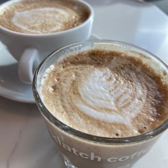 Klatch Coffee - Twig and tree latte (front)  Ginger snap (back) - Coffee & Tea Near Me - Ontario, California