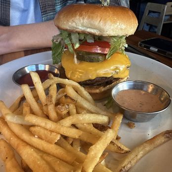 The Henry - Burger with Shoestring Fries - New American Near Me - Carlsbad, California The Henry - Burger with Shoestring Fries - New American Near Me - Carlsbad, California