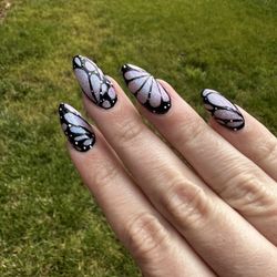 Happy Hour Hair Salon - Butterfly acrylics by Sam