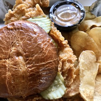 Chop'd - Mother clucker. Ate most of the chips so not much left here - Burgers Near Me - Plainfield, Illinois