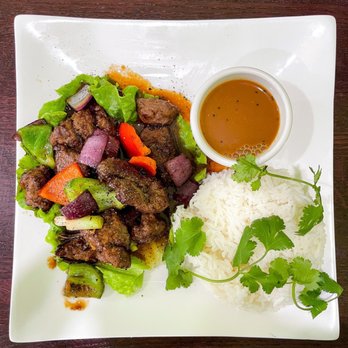 Nudo - Bo Luc Lac with rice - Vietnamese Near Me - Metairie, Louisiana Nudo - Bo Luc Lac with rice - Vietnamese Near Me - Metairie, Louisiana
