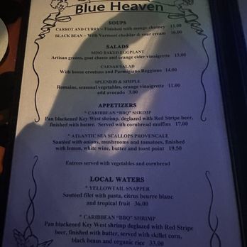 Blue Heaven - Appetizers and seafood menu - Breakfast & Brunch Near Me - Key West, Florida