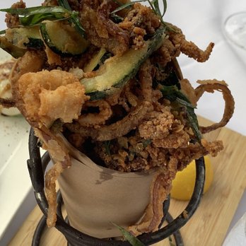 Postino - Fritto calamari with zucchini and dried tarragon which was delicious- they've improved on a classic and it was light and super flavorful - New American Near Me - Lafayette, California Postino - Fritto calamari with zucchini and dried tarragon which was delicious- they've improved on a classic and it was light and super flavorful - New American Near Me - Lafayette, California