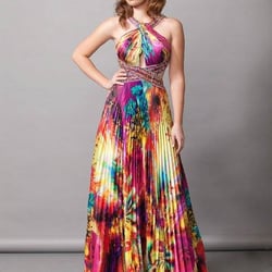 Millennium Moda - pageant pleated gown hemmed