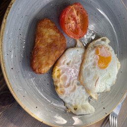 Eggs on toast (the toast is coming)