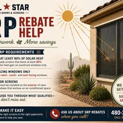 All Star Patio Door Repair & Sun Screens - We are a trade aly with SRP and can help with your rebate for SRP.
