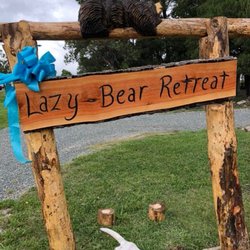 Lazy Bear Retreat - The sign and Logo