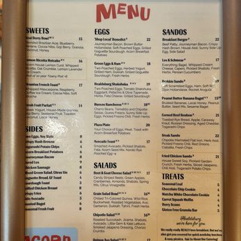 Acorn Cafe - Menu as of June 2026 - Breakfast & Brunch Near Me - Healdsburg, California