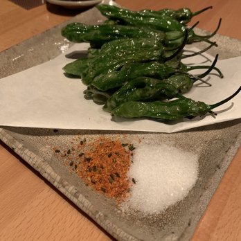 Tei Tei Robata Bar - Shashito grilled peppers - Japanese Near Me - Dallas, Texas Tei Tei Robata Bar - Shashito grilled peppers - Japanese Near Me - Dallas, Texas