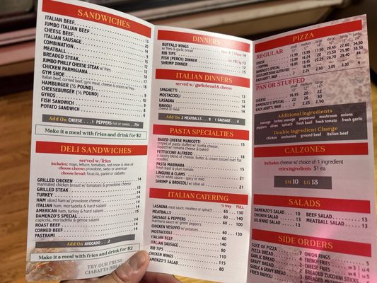 Menu photo 1 Damenzo's Pizza Chicago, IL Menu photo 1 Damenzo's Pizza Chicago, IL