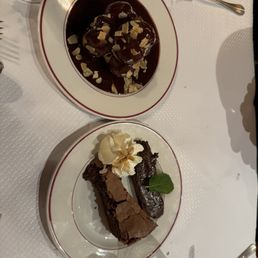 Profiterol and chocolate cake. Profiterol and chocolate cake.