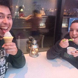 Just two ice cream lovers enjoying their time out east on LI.