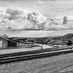 Anaconda Smoke Stack State Park - Anaconda Smoke Stack and Railroad Tracks