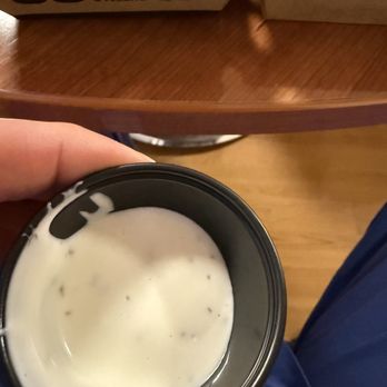 Buffalo Wild Wings - That's what they call a ranch. Barely touches the whole bottom. STAY AWAY! - Chicken Wings Near Me - Montclair, California