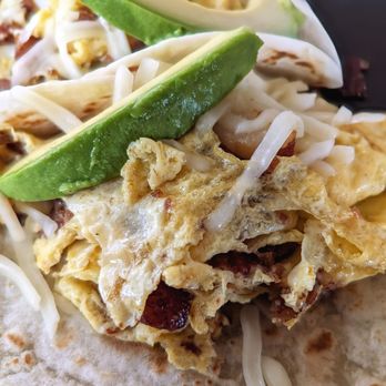El Alma South - Close up of the Cherrywood Breakfast Tacos - Mexican Near Me - Austin, Texas