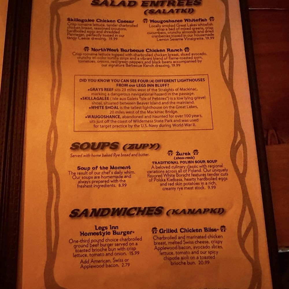 Legs Inn - Menu - Polish Near Me - Cross Village, Michigan Legs Inn - Menu - Polish Near Me - Cross Village, Michigan