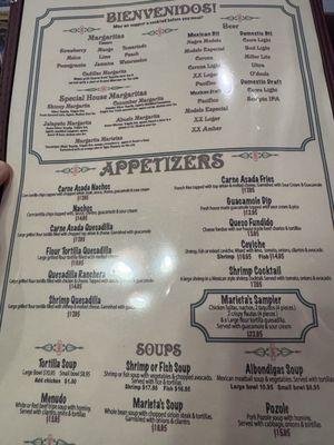 Menu photo 6 Marieta's El Cajon, CA