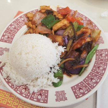 Hong Kong Alleys Kitchen - Chicken with Eggplant lunch - Cantonese Near Me - Orlando, Florida Hong Kong Alleys Kitchen - Chicken with Eggplant lunch - Cantonese Near Me - Orlando, Florida