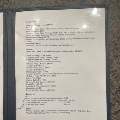 Menu photo 1 24 Diner Refugio, TX