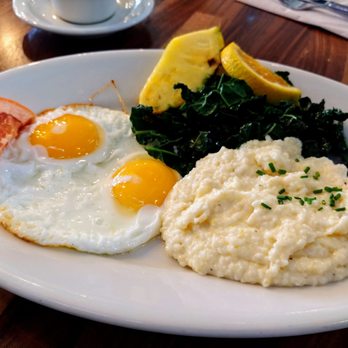 Floret - Eggs and grits were delicious with a nice side of kale. - Vegetarian Near Me - Seattle, Washington Floret - Eggs and grits were delicious with a nice side of kale. - Vegetarian Near Me - Seattle, Washington