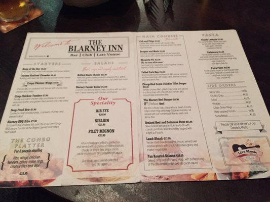 Menu photo 2 Blarney Inn Dublin, D Menu photo 2 Blarney Inn Dublin, D