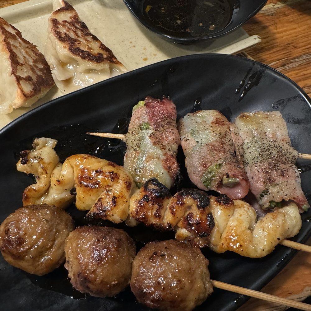 Oh Taisho - Meatball, chicken skin, Aspara Bacon skewers - Japanese Near Me - New York, New York Oh Taisho - Meatball, chicken skin, Aspara Bacon skewers - Japanese Near Me - New York, New York