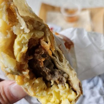 Nice Coffee - sausage breakfast burrito $9.25...small little thing - Coffee & Tea Near Me - Los Angeles, California Nice Coffee - sausage breakfast burrito $9.25...small little thing - Coffee & Tea Near Me - Los Angeles, California