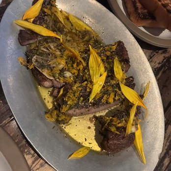 The Charter Oak Restaurant - Lamb.  It's good but a little bit too salty.  I plan to toss with some vegetables. - New American Near Me - St Helena, California