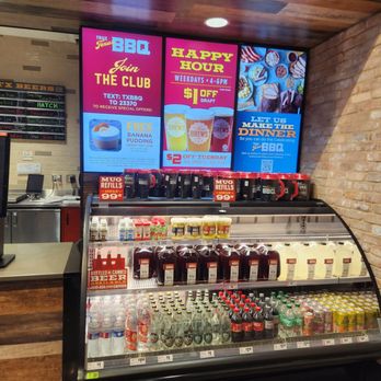 True Texas BBQ - Drinks for purchase along with ordering kiosk - Barbeque Near Me - Mansfield, Texas